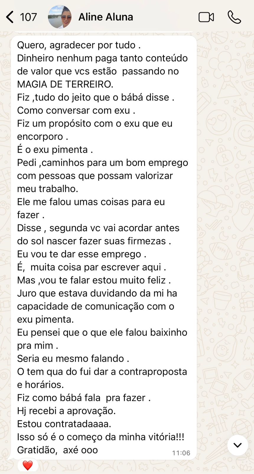Depoimento de aluno da Comunidade Magia de Terreiro